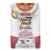 Fancy Feast Broths Bisque Fruits de Mer Homard, texture soyeuse et hydratante.