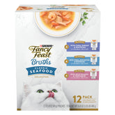 Fancy Feast Broths Classiques thon-poisson-blanc-legumes: complément savoureux pour croquettes.