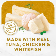 Sachet pratique Fancy Feast Broths crèmeux, portion adaptée pour chaque repas.