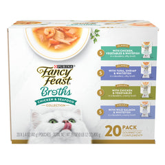 Fancy Feast Broths poulet, texture onctueuse pour varier les repas.