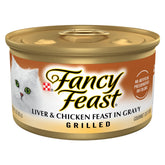 Fancy Feast chat foie et poulet en sauce 85 g, bouchées savoureuses.