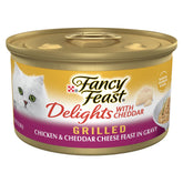 Fancy Feast Delights poulet grille cheddar, bouchées humides pour chats adultes