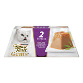 Purina Fancy Feast Gems Pate Mousse Dinde avec jus nappant et texture soyeuse.