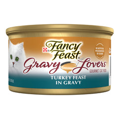 Fancy Feast Gravy Lovers Dinde, boîte 3 oz, sauce savoureuse qui attire les chats.