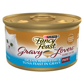 Fancy Feast Gravy Lovers – poisson blanc et thon, pate savoureuse pour repas gourmand.