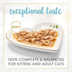 Fancy Feast Gravy Lovers Saumon et Dorade, boîte 3oz fermée, sauce riche pour repas savoureux.
