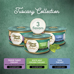 Fancy Feast Medleys Toscane – assiette servie, saveurs variées pour votre chat.