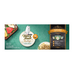 Fancy Feast Medleys Toscane – boîte 3oz ouverte, repas rapide et appétissant pour chat.