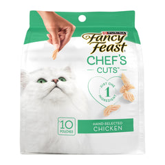 Friandises Fancy Feast pack 5 sachets, poulet naturel pour récompenser.