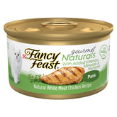 Fancy Feast Pâté naturel au poulet blanc, texture onctueuse pour chats adultes.
