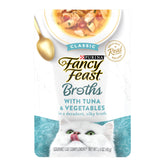 Fancy Feast bouillon thon et légumes, améliore l'arôme et l'hydratation des repas.