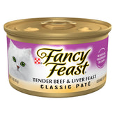 Fancy Feast Tendre Boeuf et Foie – pâté humide riche en saveurs pour chats.
