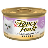 Fancy Feast thon-maquereau en flocons, goût marin pour chat gourmand.