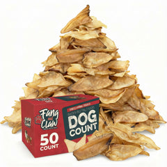 Fang and Claw – oreilles-buffle-eau-chien, friandise naturelle et durable pour chiens mordeurs.