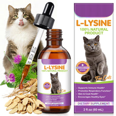 FANGCUN L-Lysine : bouteille 60 ml prête à l'emploi pour le soutien immunitaire félin.