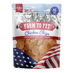 Friandise Farm To Pet Chips, emballage clair, idéale pour l'entraînement.