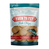 Friandises Farm To Pet: sachet de chips poisson walleye, snack naturel riche en oméga-3 pour chiens.