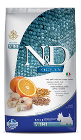 Farmina Cod-Spelt-Oats-Orange Mini, sachet pratique pour une alimentation équilibrée.