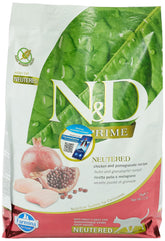 Farmina N&D GF Poulet et Grenade pour chat sterilise, sachet 11 lb, soutien urinaire possible.