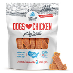 Farmland Traditions Poulet Jerky Chien Emballage – friandise pratique pour balades
