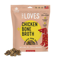 Friandise d'entraînement Farmland Traditions Tiny Loves Jerky au poulet avec bouillon d'os, récompense savoureuse.