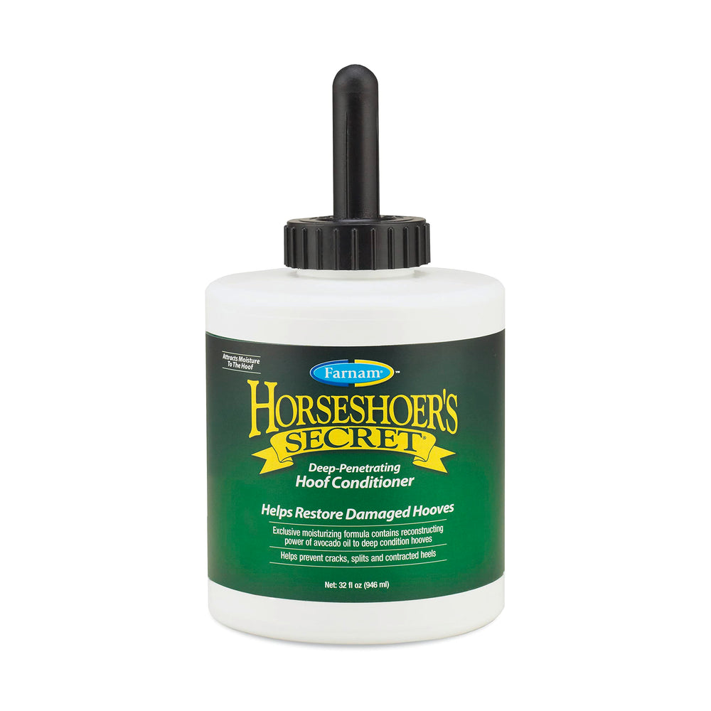 Huile Farnam Horseshoer's Secret – bouteille: hydratation rapide et souplesse des pieds.