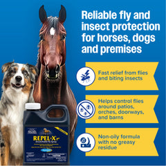 Farnam Repel-X pe: application simple sur le cheval après dilution.