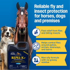 Farnam Repel-X pe: application sur chevaux lors de la sortie.
