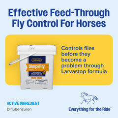 Farnam SimpliFly pellets au goût alfalfa, facile à ajouter à la ration.