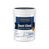 Pommade Swat Farnam appliquée sur blessure équine, protection anti-mouches.