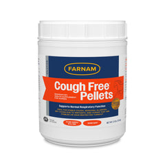 Farnam Cough Free emballage et pellets appétents pour chevaux.