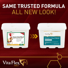 Melange alfalfa et additifs dans Vita Flex Master’s Hoof Blend.