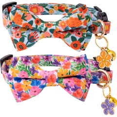 Faygarsle collier chat rose avec noeud papillon et cloche, élégant et sûr pour votre félin.