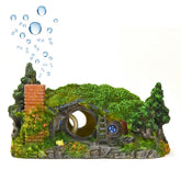 fazhongfa chateau hobbit petit pour aquarium, favorise l'abri et le repos des petits poissons.
