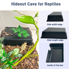 FCALIVV cachette humide, texture roche naturelle pour terrariums.