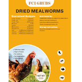 FCI GRUBS larves-de-farine-seches-2lb-emballage, source de proteines pour volailles.