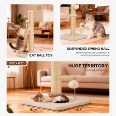 FDW Boule peluche suspendue sur le griffoir pour stimulation et jeu