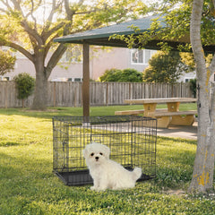 FDW cage chien 24 pouces portes doubles, confinement sûr.