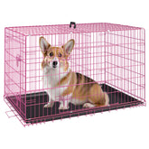 FDW cage chien 30 pouces rose pliable, pratique pour voyage