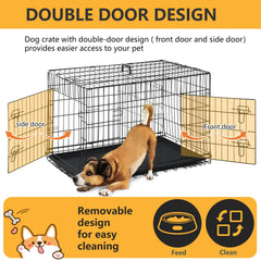 FDW cage chien bac plastique amovible, nettoyage facilité.