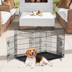 FDW cage chien porte laterale, entrée flexible pour chiens anxieux.