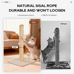 FDW poste-griffage chat beige : base stable et montage facile.