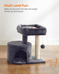 Feandrea arbre chat petit cocon peluche, espace cosy pour sieste