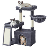 Feandrea arbre chat tour gris foncé, espace de repos spacieux pour plusieurs chats