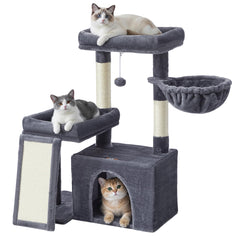 Feandrea arbre chat tour gris foncé, espace de repos spacieux pour plusieurs chats
