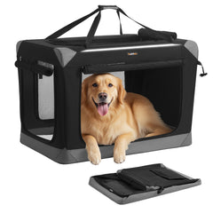 Feandrea boîte pliable pour chien ouverte, démontrant l’espace et le confort.