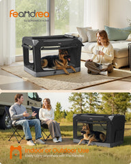 Feandrea cage chien pliable porte maille côté pour accès facile