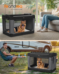 Cage Feandrea pour grand chien avec 4 portes maille et ventilation