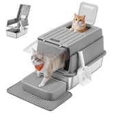 Feandrea litière pour chat en acier inoxydable avec couvercle : durabilité et hygiène.