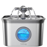 FEELNEEDY fontaine pour chat en acier inoxydable 2,8 L, hydratation continue et durable.